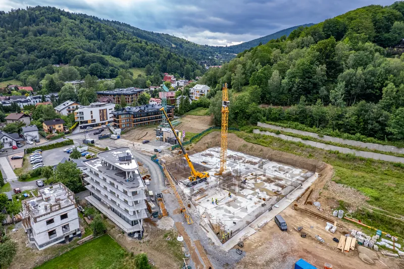 Budowa Sky Resort w Szczyrku z lotu ptaka – lipiec 2026