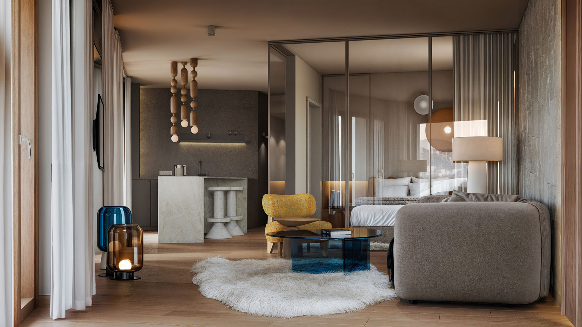 Wnętrze w stylu mountain modern