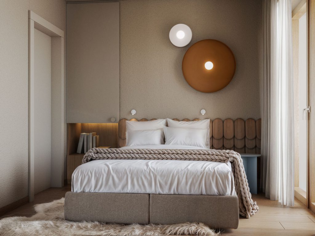 Apartament Sky Resort Szczyrk sypialnia akwarium