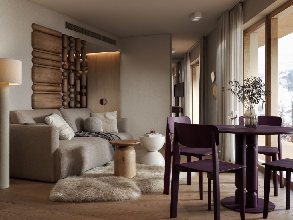 salon z widokiem na Beskidy Sky Resort Szczyrk