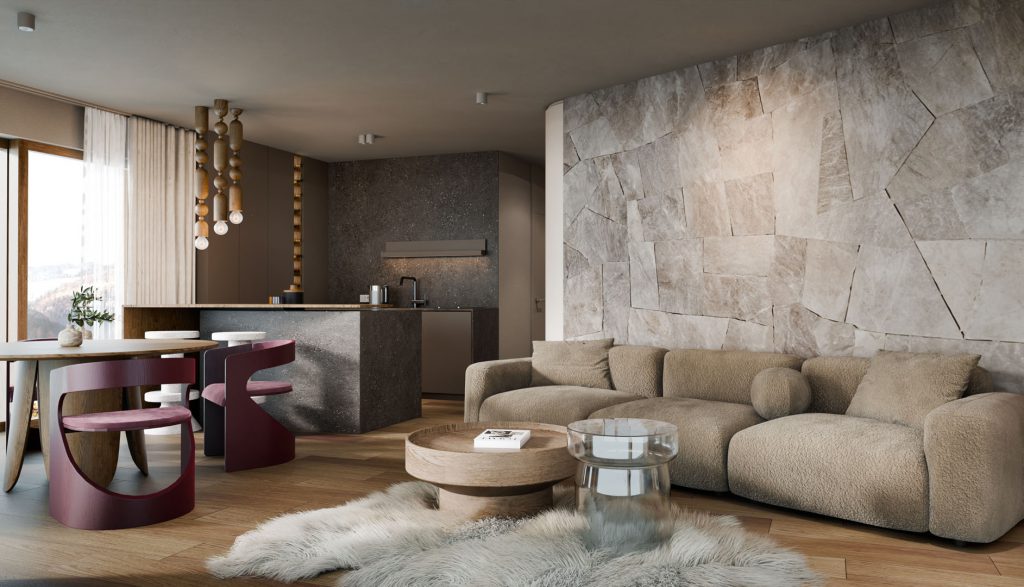 Apartament Sky Resort Szczyrk salon 1b