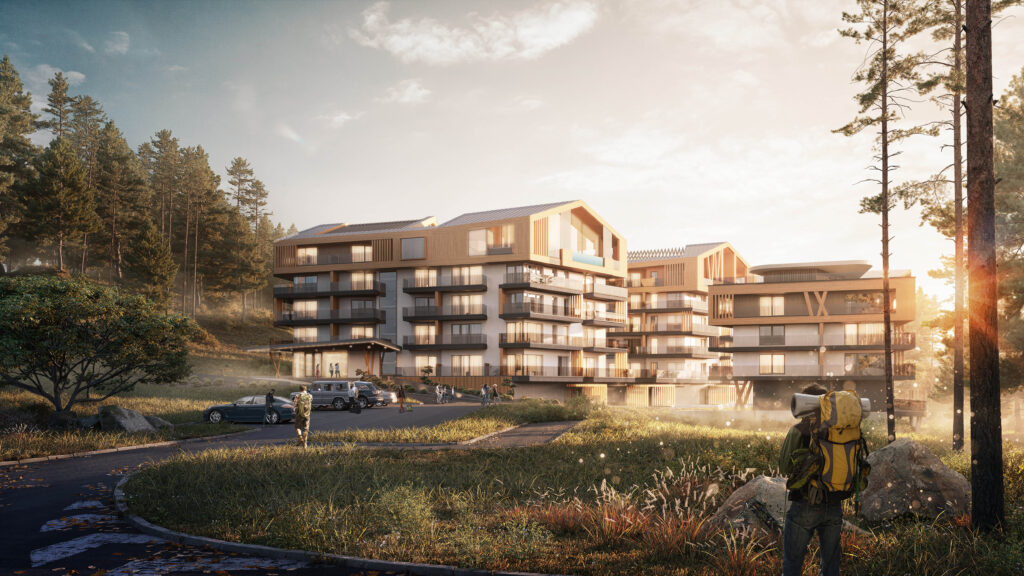 widok na inwestycje sky resort w szczurku